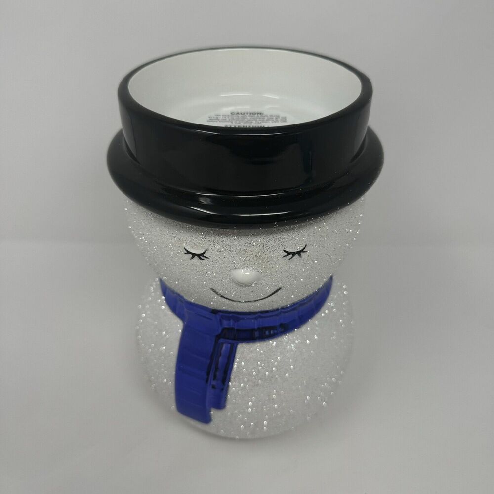 New GLITTER SNOWMAN 3-WICK CANDLE HOLDER Bath & Body Works Christmas - Picture 3 of 6
